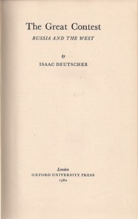 The Great Contest : Russia and The West